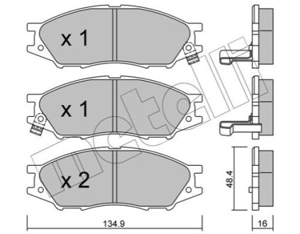 Колодки гальмівні (передні) Nissan Almera II 02-/Sunny 00-03 Metelli 2208100