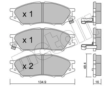 Колодки гальмівні (передні) Nissan Almera II 02-/Sunny 00-03 Metelli 2208100