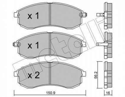 Колодки гальмівні (передні) Mitsubishi L200 III 96-07 Metelli 2204820 (фото 1)