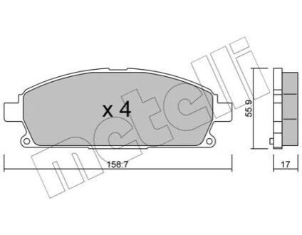 Колодки гальмівні (передні) Nissan X-Trail 01-13 Metelli 2204060