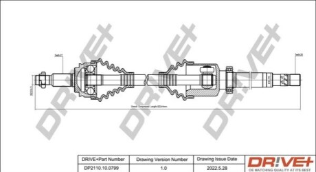 Піввісь (передня) Renault Kangoo 08- (R) DR!VE+ DP2110100799