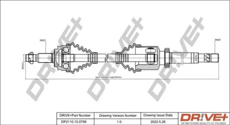 Полуось (передняя) Renault Kangoo 08- (R) DR!VE+ DP2110100799