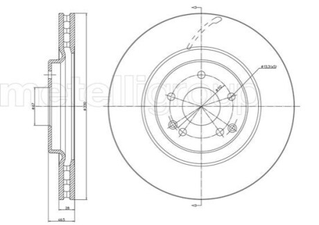 Диск тормознойMERCEDES C W203 05- PRZOD Metelli 231035C