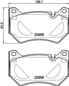 Колодки тормозные (передние) Audi Q5 17- HELLA 8DB355039511 (фото 1)