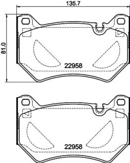 Колодки тормозные (передние) Audi Q5 17- HELLA 8DB355039511