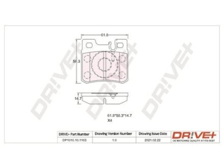 KLOCKI HAM. TYЈ DB W210 95- /E/ 2.0-2.3 DR!VE+ DP1010101163