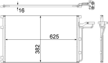 Радіатор кондиціонера VOLVO C30-V50 04- MAHLE / KNECHT AC551001S (фото 1)