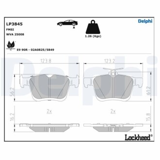 Klocki ham. AUDI Q2/SEAT Ateca/VW Taos Delphi LP3845