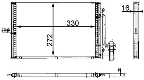 Радіатор кондиціонера PORSCHE 911 98- MAHLE / KNECHT AC317000S