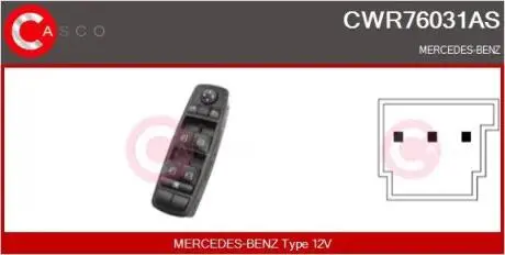 PRZELACZNIK PODNOSNIKA SZYBY PL 12PIN CASCO CWR76031AS