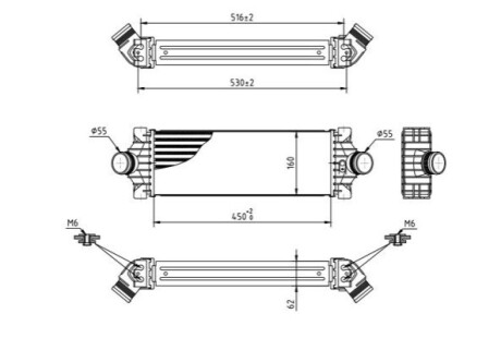 CHLODNICA POWIETRZA FORD TRANSIT 06- HART 620806