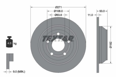 TARCZA HAM. FORD T. PUMA 1,0-1,5 19- TEXTAR 92327403