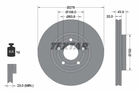 TARCZA HAM. FORD P. PUMA 1,0-1,5 19- TEXTAR 92327503