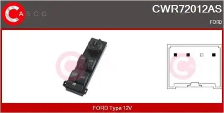 PRZELACZNIK PODNOSNIKA SZYBY PL 3PIN CASCO CWR72012AS
