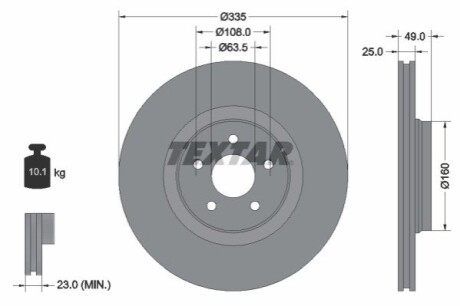 TARCZA HAM. FORD P. FOCUS 2,0 12-18 TEXTAR 92317805