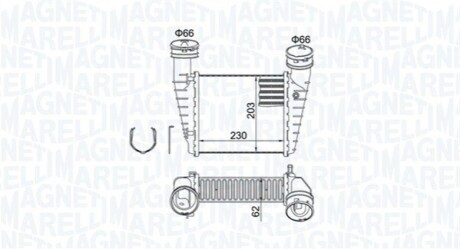 Intercooler SKODA/VW PASSAT, SUPERB MAGNETI MARELLI 351319205210