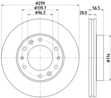 Tarcza ham. malow. HC przód HYUNDAI HELLA 8DD355134821