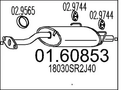 Глушник вихлопних газів (кінцевий) MTS 0160853