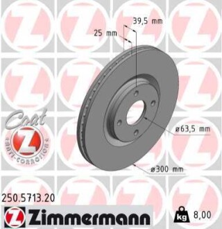 TARCZA HAM./PRZ/ FORD ECOSPORT 13- ZIMMERMANN 250571320