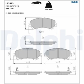 Klocki ham. Qashqai,X-Trail/Koleos Delphi LP3693