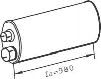 Глушник системи випуску (середній) Dinex 47301 (фото 1)