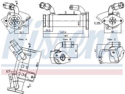 Cooler, exhaust gas recirculation NISSENS 989474