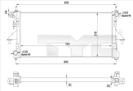 CHLODNICA FIAT CITROEN JUMPER 06- TYC 7090028R