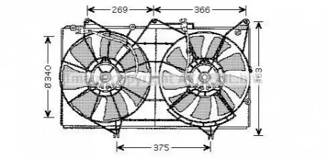 Вентилятор, охлаждение двигателя AVA COOLING TO7528