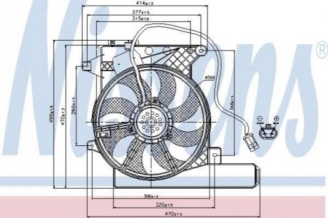 Вентилятор, охолодження двигуна NISSENS 85202 (фото 1)