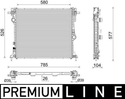 CHLODNICA WODY BEHR PREMIUM LINE MAHLE / KNECHT CR2587000P