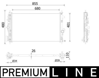 CHLODNICA WODY BEHR PREMIUM LINE MAHLE / KNECHT CR928000P (фото 1)