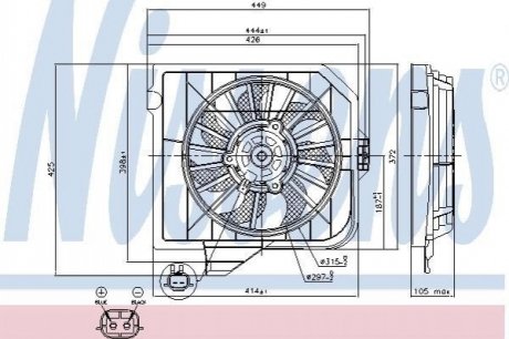 Вентилятор, охлаждение двигателя NISSENS 85091 (фото 1)