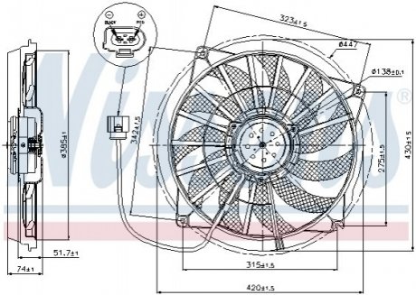 Вентилятор, охлаждение двигателя NISSENS 85637 (фото 1)