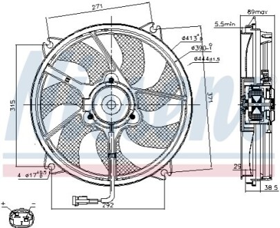 Вентилятор, охолодження двигуна NISSENS 85606