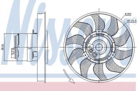 Вентилятор, охолодження двигуна NISSENS 85619 (фото 1)