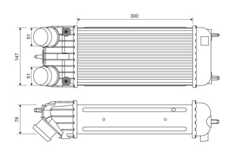 INTERCOOLER PEUGEOT 208 1.6 12- Valeo 818385 (фото 1)