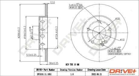 TARCZA HAM. PRZУD DB 202 284X12 DR!VE+ DP1010111051