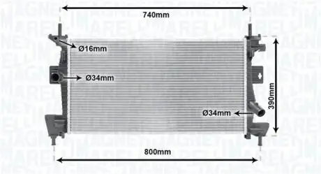 Chłodnica FORD FOCUS III 1.6Ti MAGNETI MARELLI 350213170200