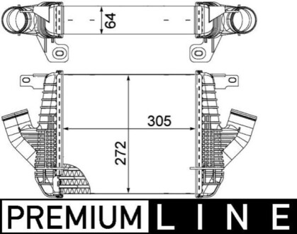 INTERCOOLER BEHR PREMIUM LINE MAHLE / KNECHT CI237000P (фото 1)