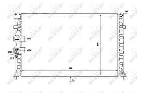 Радіатор, охолодження двигуна NRF 53842