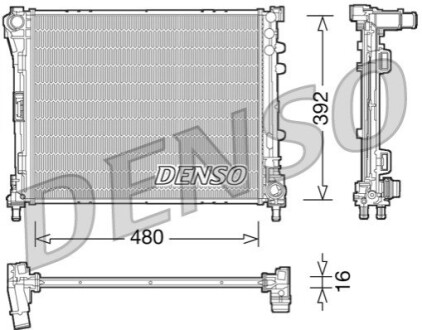 Радиатор, охлаждение двигателя DENSO DRM09087 (фото 1)