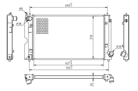 CHLODNICA COROLLA 2.0 D4D 01- HART 620236