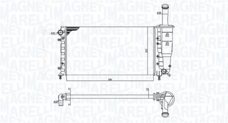 Радиатор, охлаждение двигателя MAGNETI MARELLI 350213196000