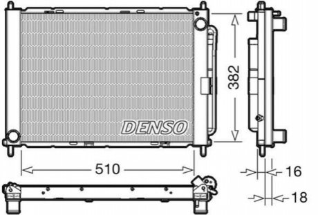 Радиатор, охлаждение двигателя DENSO DRM23104