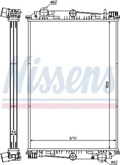 Радіатор, охолодження двигуна NISSENS 614270