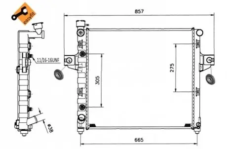 Радиатор, охлаждение двигателя NRF 58112