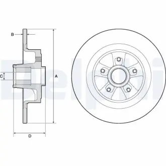 Диск тормозной с подшипником Delphi BG9136RSC (фото 1)