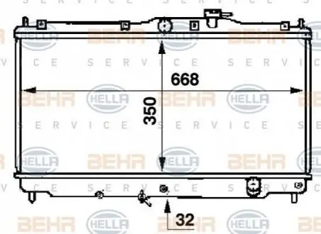 Радиатор, охлаждение двигателя HELLA 8MK376707351