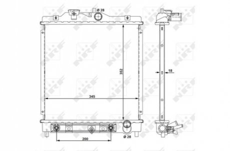 Радиатор, охлаждение двигателя NRF 516355