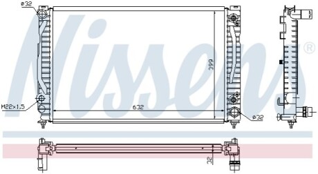 Радиатор, охлаждение двигателя NISSENS 60495